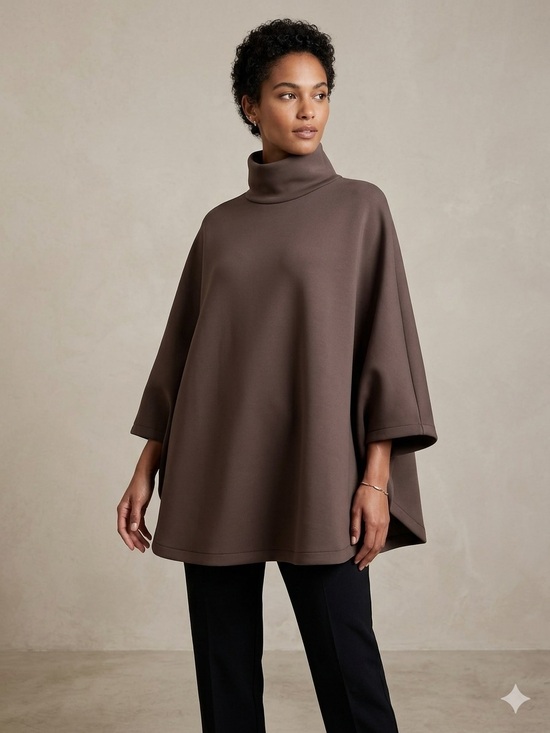 Leze The Label Sweaters - LEZÉ the Label Charlotte Poncho in Espresso - Size L/XL (NWT)